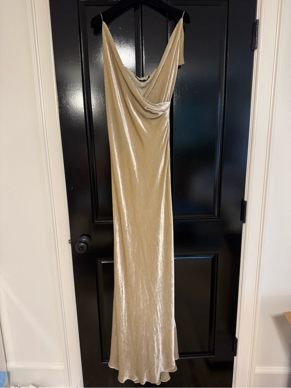 Ralph Lauren Champagne Velvet Evening Gown